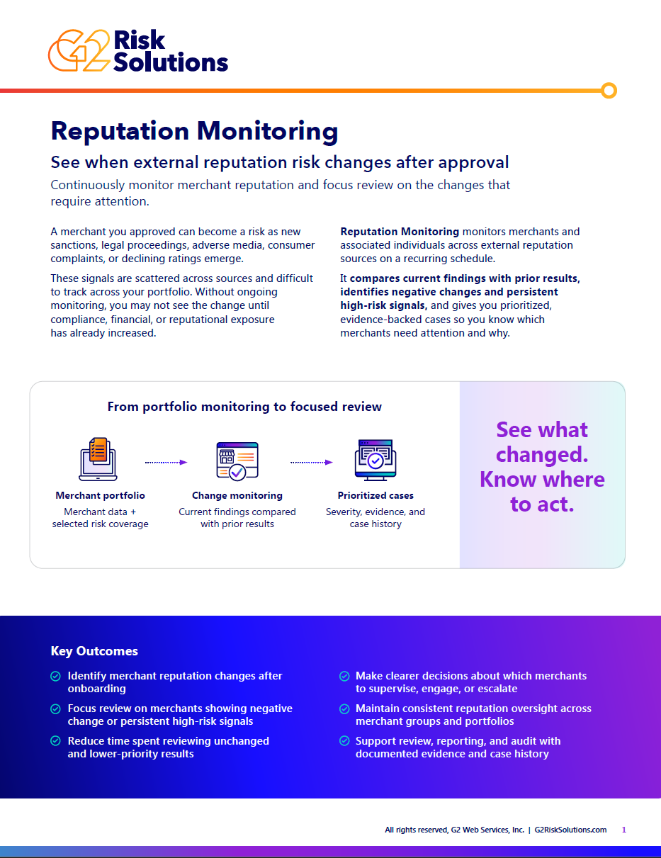 Reputation Monitoring