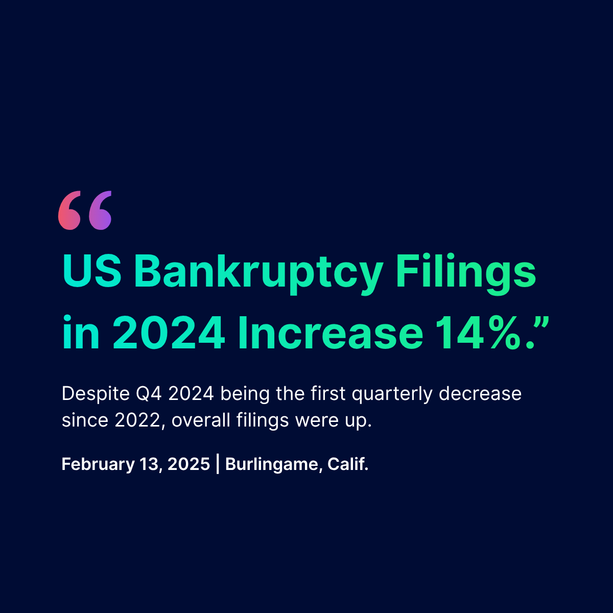 US Bankruptcy Filings in 2024 Increase 14% - G2 Risk Solutions