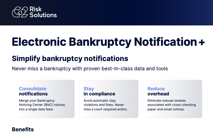 Electronic Bankruptcy Notification +